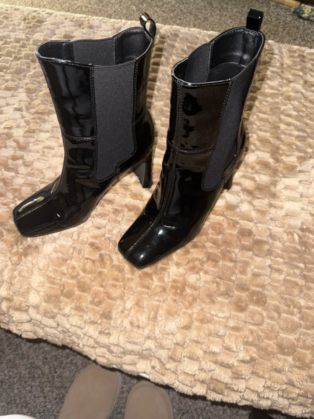 Circus by Sam Edelman Black Patent Chelsea Ankle Booties